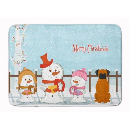Carolines Treasures Merry Christmas Carolers Fawn Boxer Machine Washable Memory Foam Mat BB2446RUG